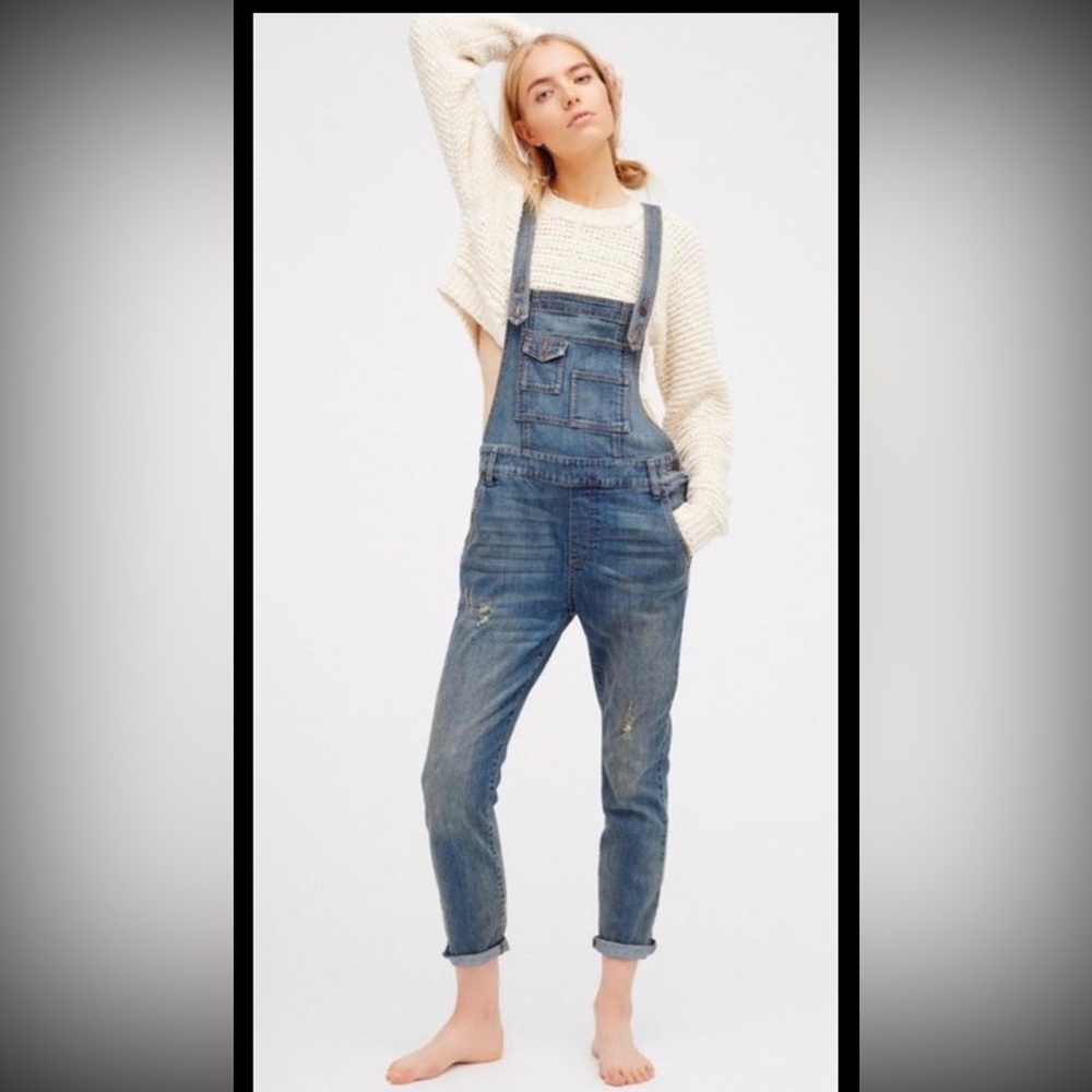 EUC Free People Denim Overalls